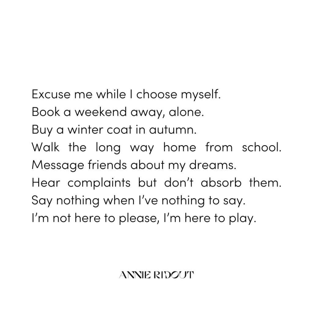 Excuse me while I choose myself
