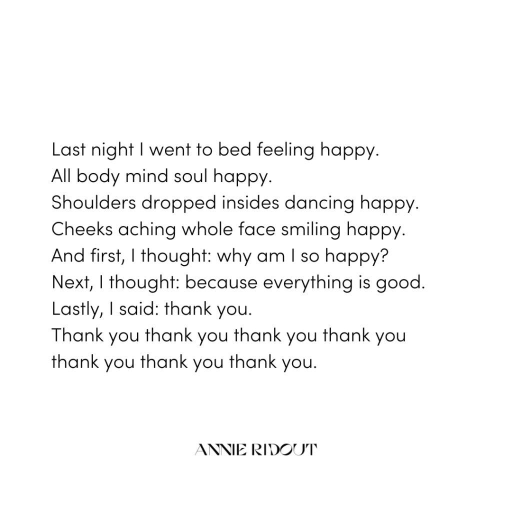 Feeling happy